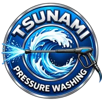 New Tsunami Pressure Washing Logo